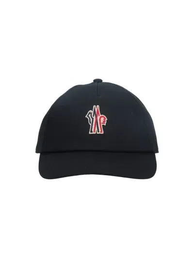 Moncler Logo Baseball Cap In Black  