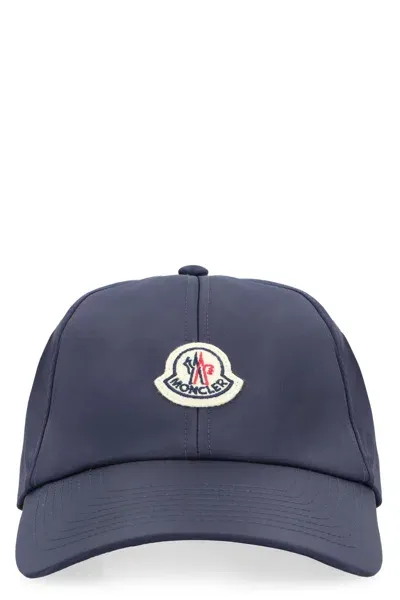 Moncler Logo Baseball Cap In Blu