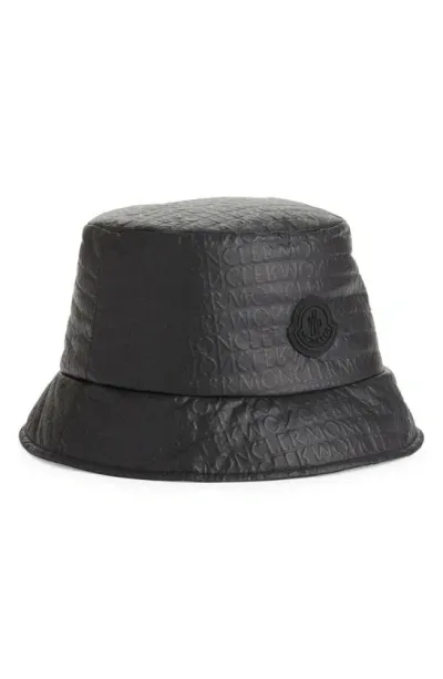 Moncler Logo-print Padded Bucket Hat In Black