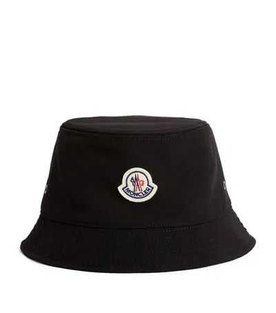 Moncler Logo-patch Bucket Hat In Black