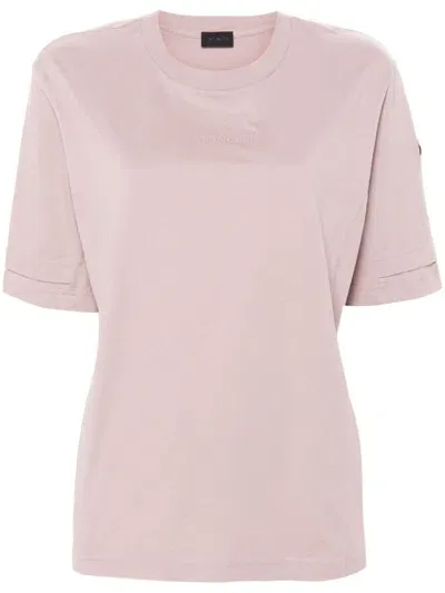 Moncler Logo-patch Cotton T-shirt In Pink