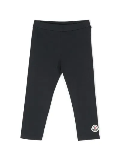 Moncler Kids' Logo-patch Leggings In Blue