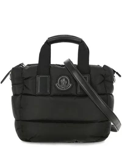 Moncler Logo Patch Caradoc Mini Tote Bag In Black