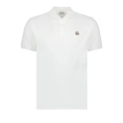 Moncler Logo Patch Polo Shirt In White