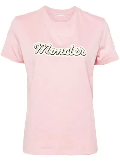 Moncler Logo-print T-shirt In Pink