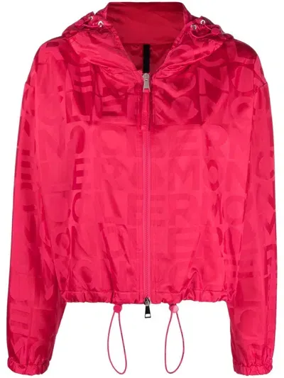 Moncler Logo-print Windbreaker In Pink