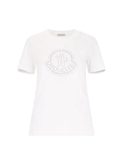 Moncler Logo T-shirt With Studs In White