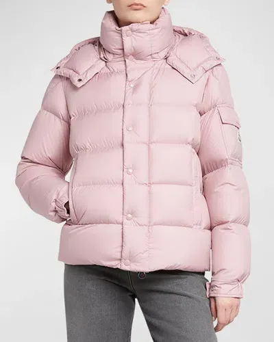 Moncler Maya 70 Micro Matte Puffer Jacket In Pink