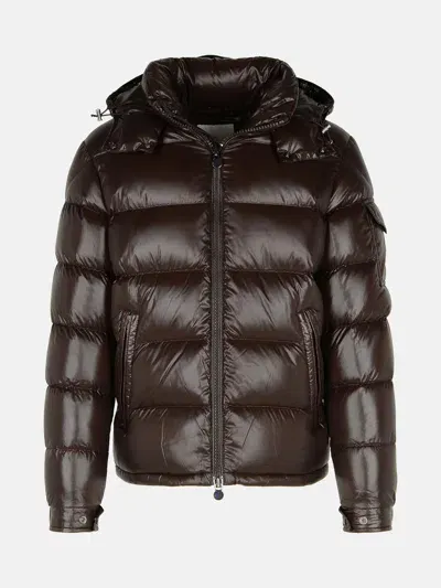 Moncler 'maya' Brown Nylon Down Jacket