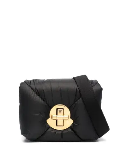 Moncler Mini Puf Nylon Crossbody Bag In Black