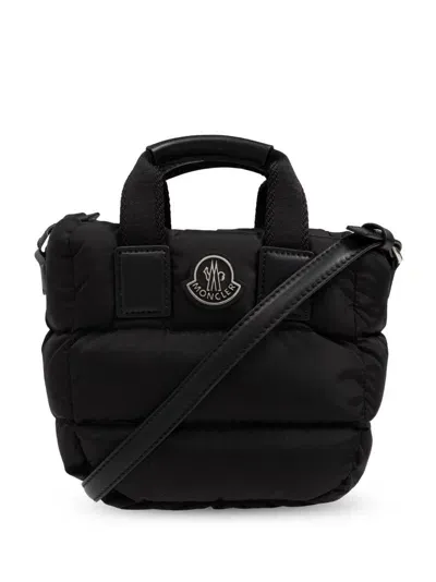 Moncler Mini Quilted Nylon Handbag With Adjustable Strap In Black