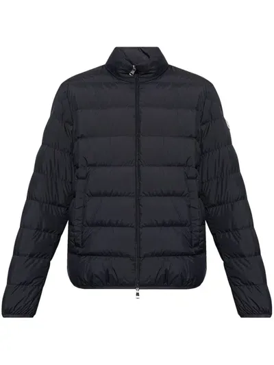 Moncler Mock Neck Down Jacket In Blue