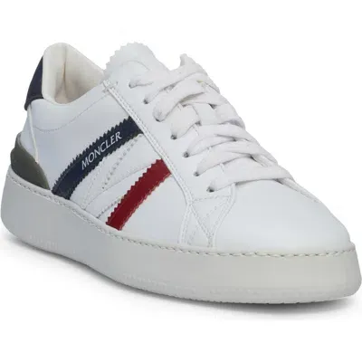 Moncler Monaco M Low Top Sneaker In White/blue