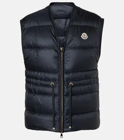 Moncler Nai Nylon Down Vest In Navy