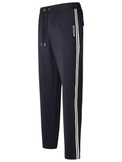 Moncler Navy Virgin Wool Blend Sporty Pants