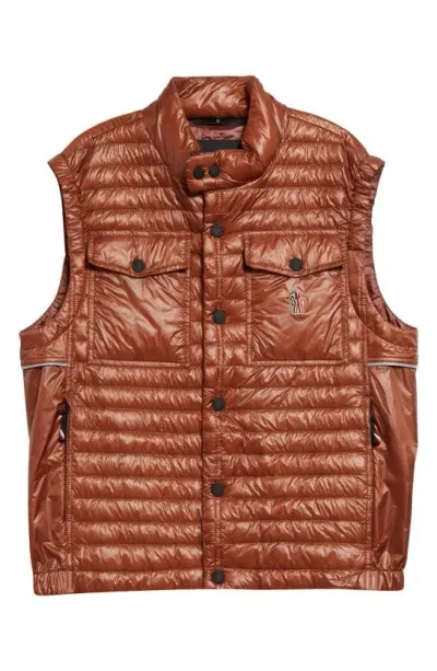 Moncler Day-namic Ollon Down Vest In Brown Ginger