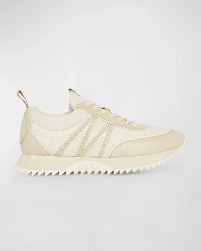 Moncler Pacey Bicolor Runner Sneakers In White