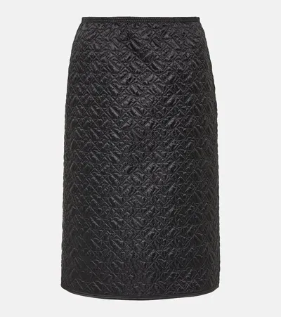 Moncler Quilted Pencil Skirt In Black