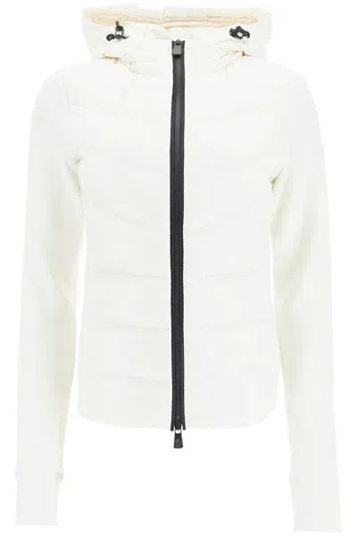 Moncler Knit Detail Down Jacket In White