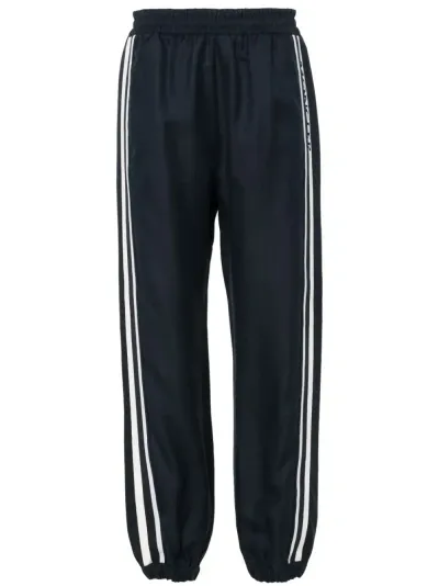 Moncler Logo-embroidered Track Pants In Blue