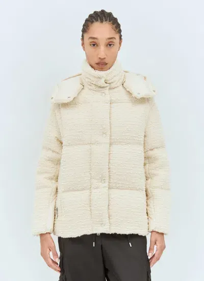 Moncler Paranas Tweed Short Down Jacket In Cream