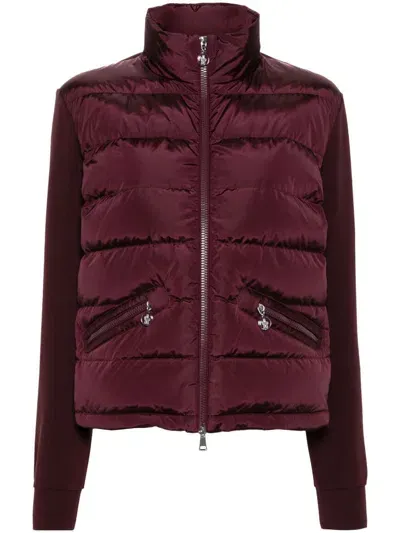 Moncler Panelled Padded Jacket In Purple