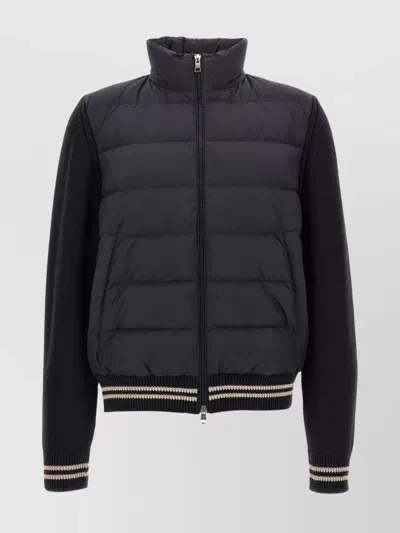 Moncler Quilted Down Jacket In Blue