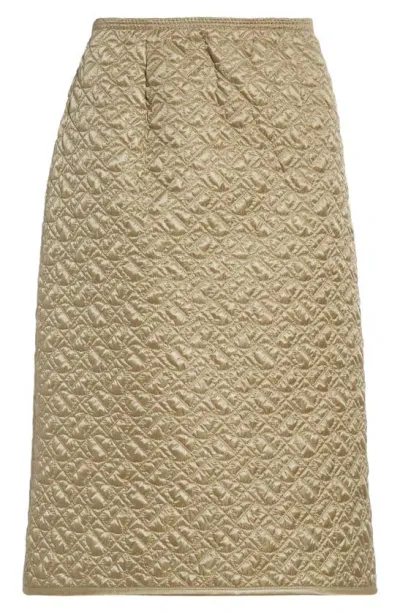 Moncler Quilted Knee-length Skirt In Green