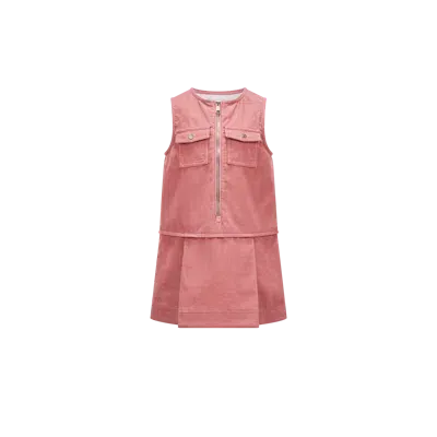 Moncler Kids' Robe En Velours In Rose