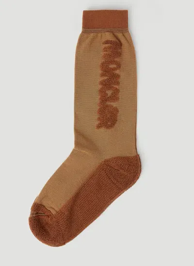 Moncler Salehe Bembury Terry Logo Socks In Orange