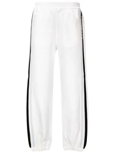 Moncler Side Striped Trousers In Cream