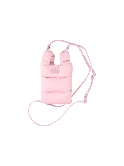 Moncler Legere Quilted Nylon Small Crossbody Bag In Pink