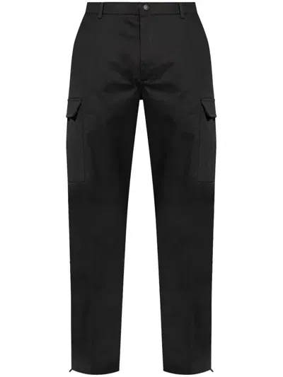 Moncler Straight Cotton Pants In Black