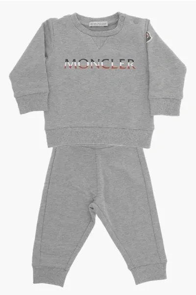 Moncler Babies' Stretch Cotton Joggers And Crew-neck Sweatshirt Set