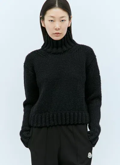 Moncler T-neck Sweater In Black