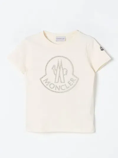 Moncler T-shirt  Kids Color Yellow Cream In Neutral