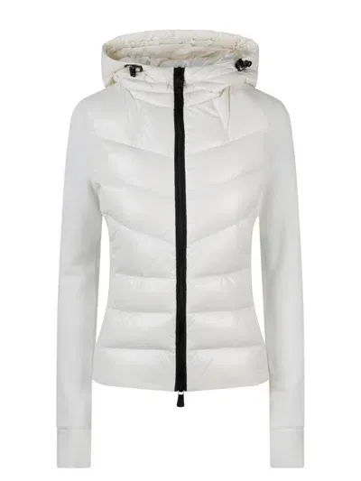 Moncler Technical Fleece And Nylon Jacket In White