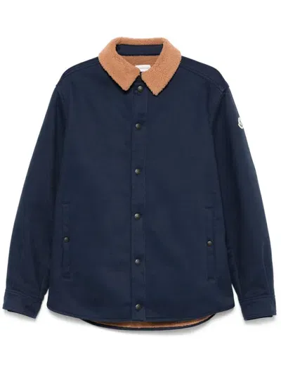 Moncler Teddy-collar Jacket In Blue