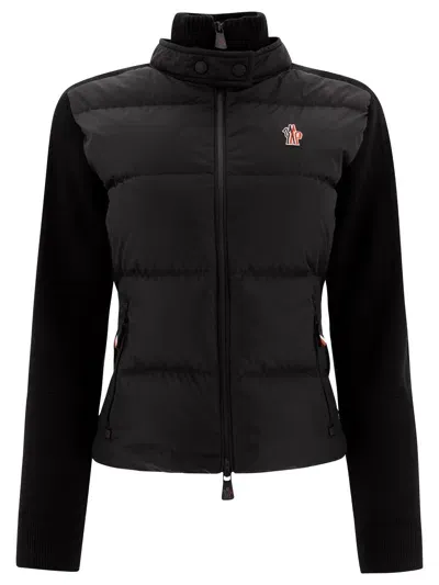 Moncler Tricot Down Jacket Jackets In Black