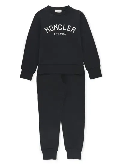 Moncler Kids' Two Piece Jumpsuit With Logo In Black