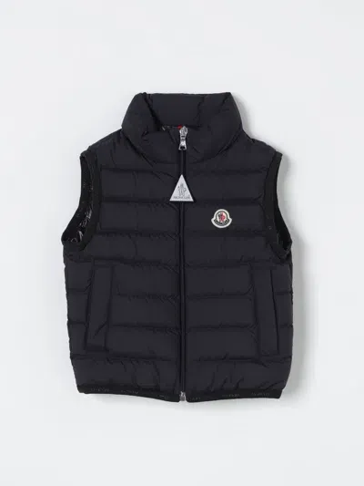 Moncler Waistcoat  Kids Color Blue In Black