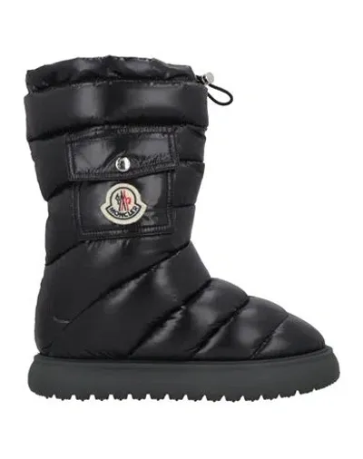 Moncler Woman Ankle Boots Black Size 8 Textile Fibers