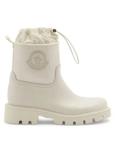 Moncler Kickstream Logo Rain Boots In Off White