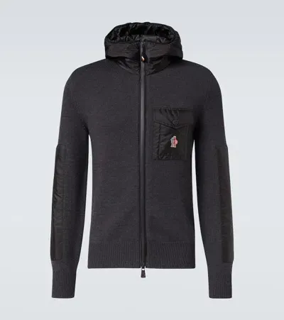 Moncler Wool-blend Jacket In Grey