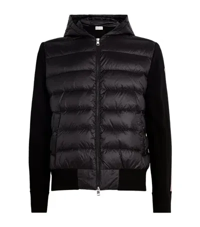 Moncler Wool Down-padded Hoodie In Black