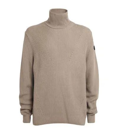 Moncler Wool Rollneck Sweater In Brown