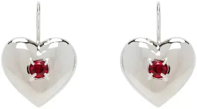 Mondo Mondo Silver Lover Earrings In White Bronze