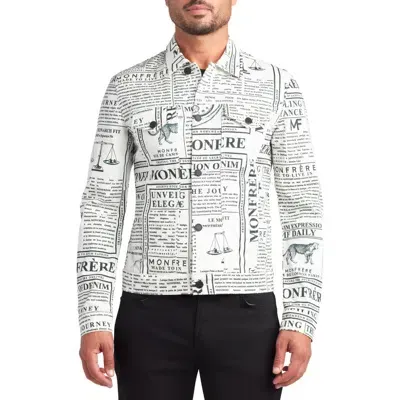 Monfrere Monfrère Dean Daily Newspaper Print Trucker Jacket In Mf Daily