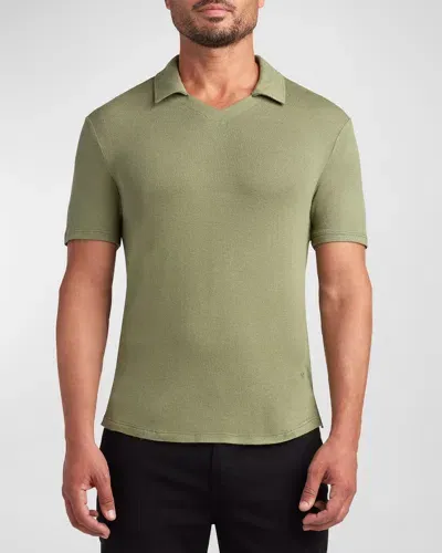 Monfrere Men's Bond V-neck Polo Shirt In Jade