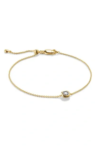 Monica Vinader Asscher Lab Created Diamond Pendant Bracelet In 18ct Gold Vermeil/diamond